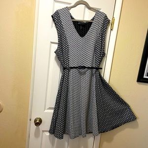 Lane Bryant tank dress with slimming effect and adjustable belt